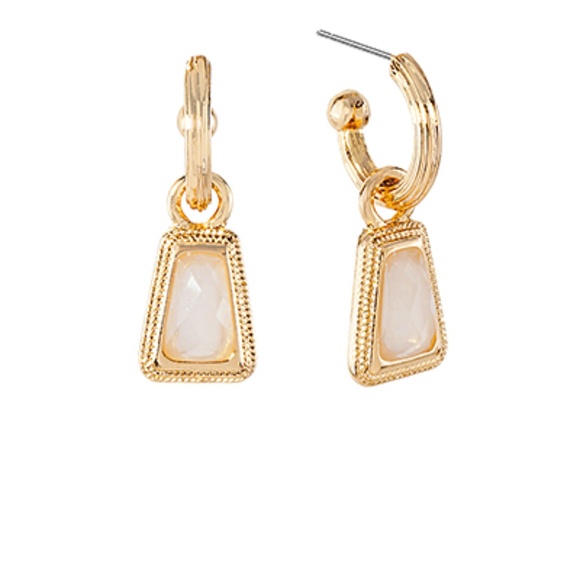 Trapezoid Stone Dangle Earrings - Picture 1 of 7